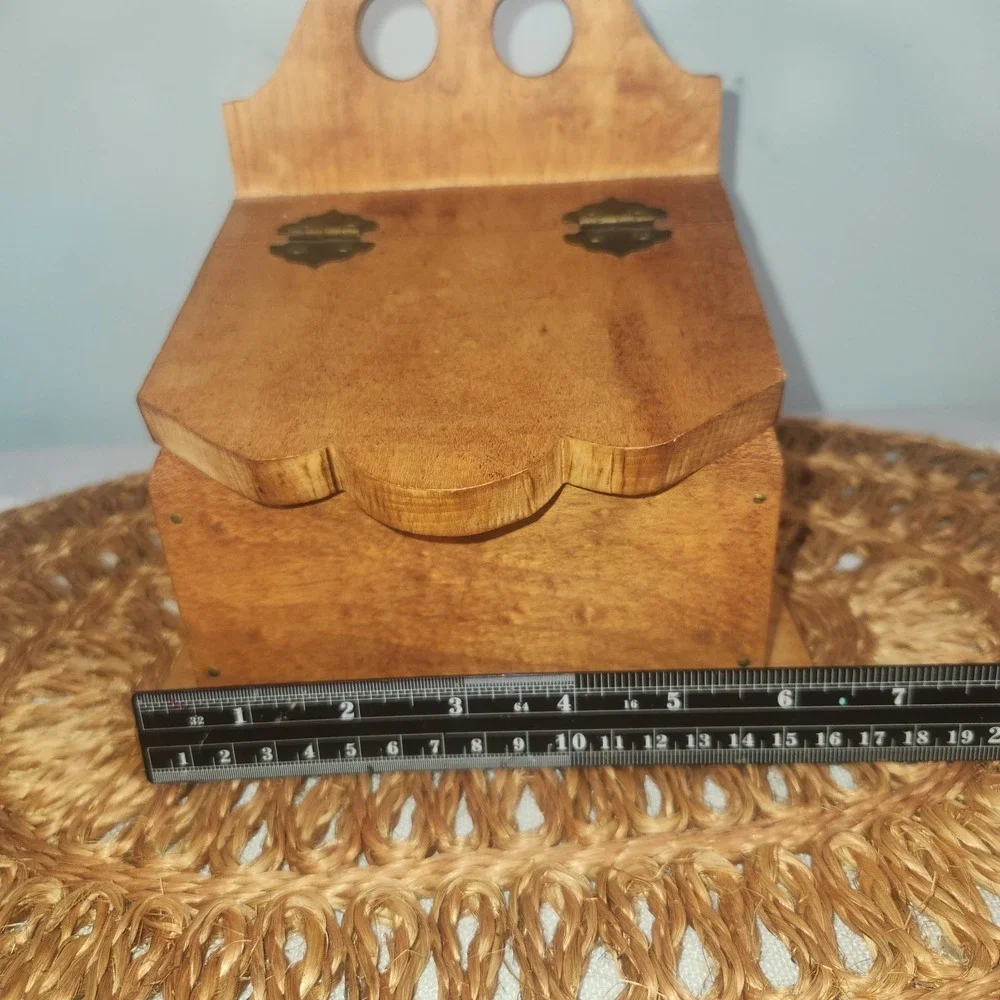 Vintage Handmade Wooden Box Primitive Cottagecore Folk Art StorageVintage...